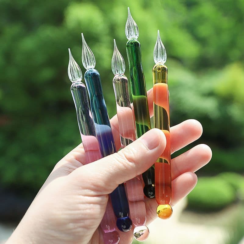 New Style Colored Glass Dip Pen, Single Glass Pen, Business Gift Pen, Student Fountain Pen