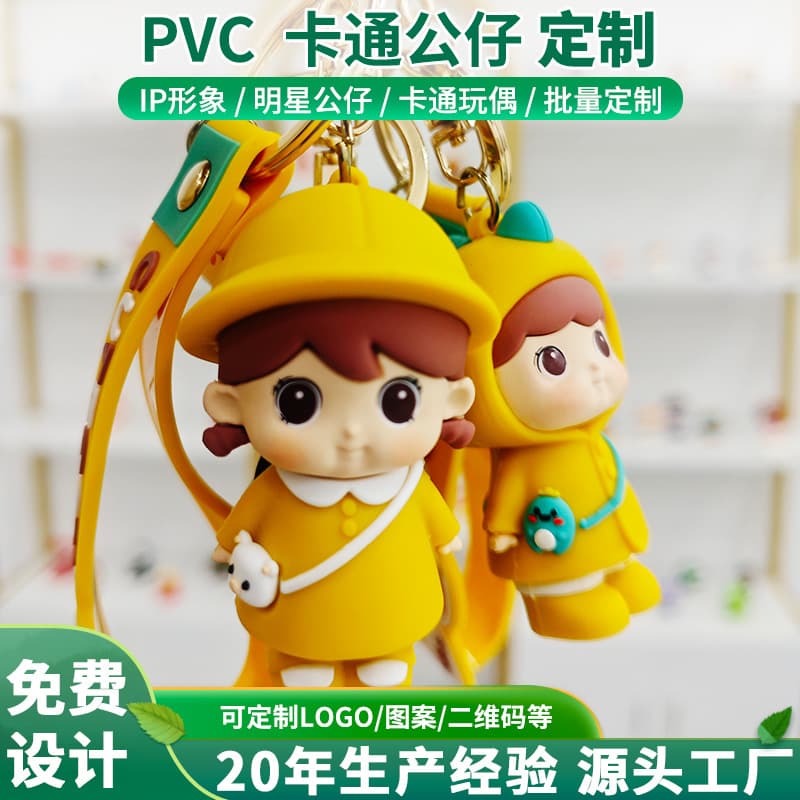 3D Stereoscopic Cartoon Figure Keychain Pendant Custom PVC Epoxy Anime Keychain Gift DIY Customization
