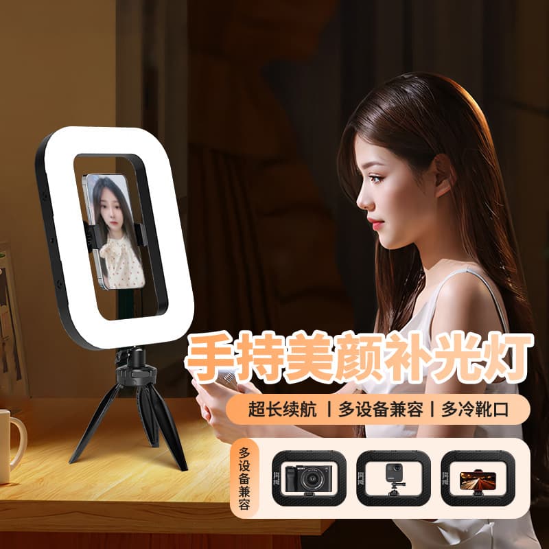 Rechargeable Rabbit Cage Light Outdoor Fill Light Live Streaming Beauty Light Portable Rechargeable LED Light for Export