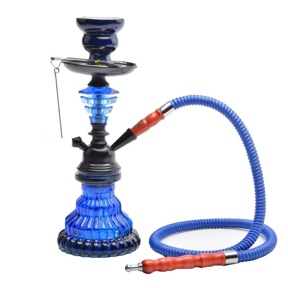 Cross-border In-Stock Single and Double Tube Small Twisted Ball Hookah Glass Accessories Arabic Hookah Pipe