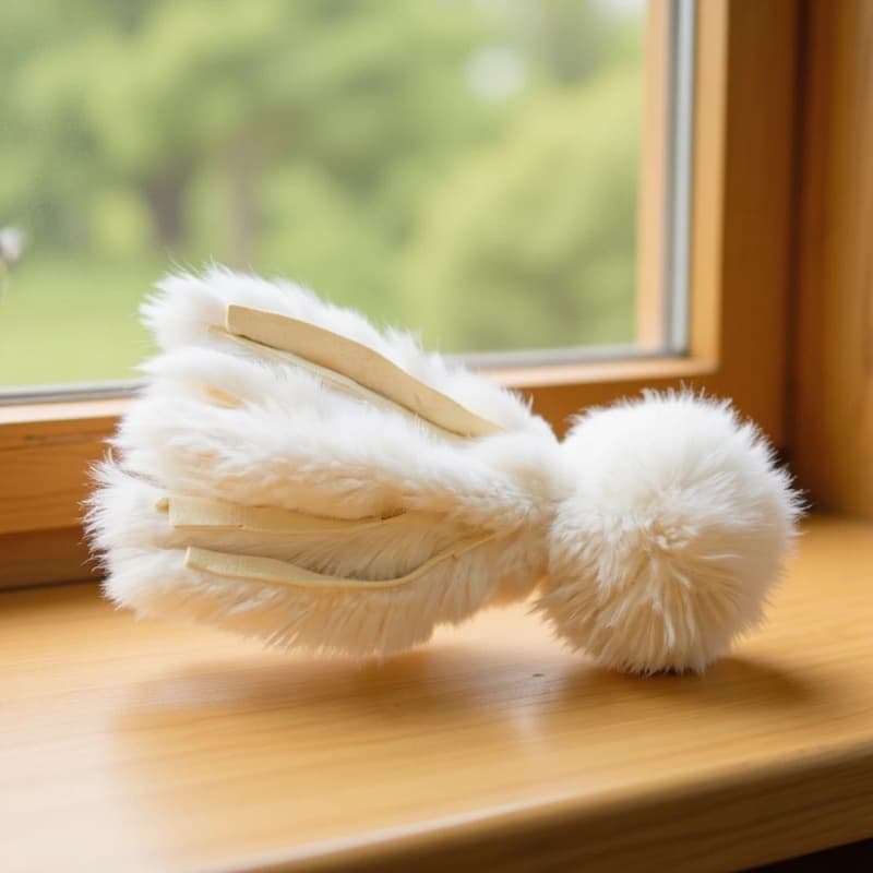Plush Cat Toy - Rabbit Fur Fabric Cat Enrichment Toy - Natural Otter Rabbit Fur Octopus Kick and Play Toy