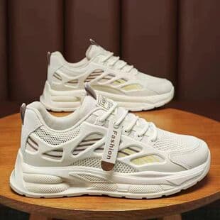 2026 Spring Men's Shoes New Breathable Mesh Shoes Men's Trendy Versatile Thick Sole Sports Shoes Casual Dad Fashion Shoes