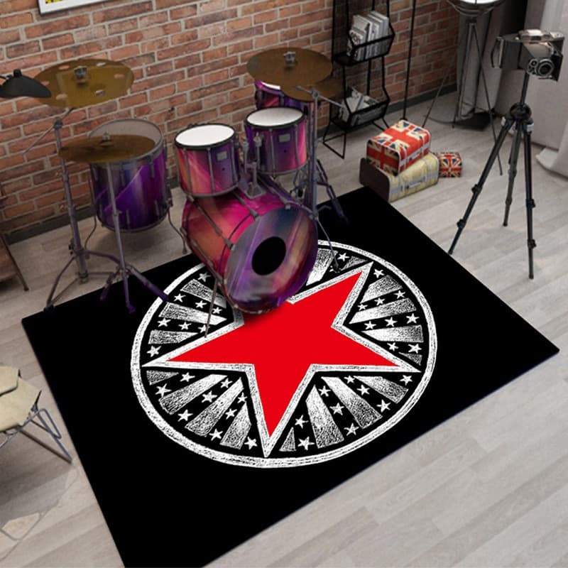 Wholesale Drum Mat for Electronic Drum Set, Soundproof Drum Pad, Thick Black Instrument Carpet