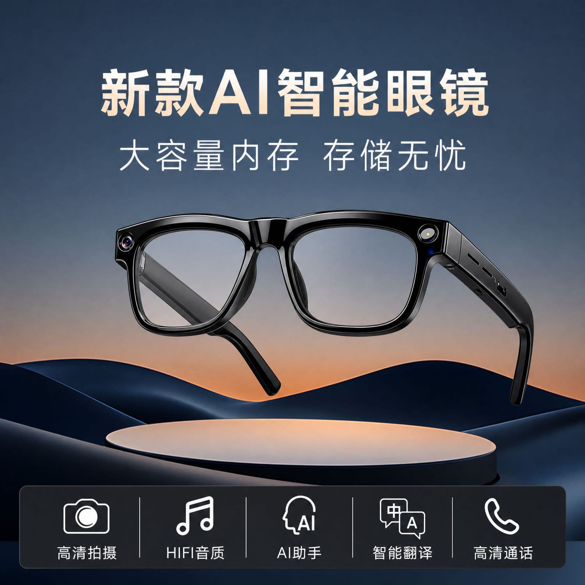 New AI Smart Glasses with Camera, Bluetooth Translation, AI Glasses with Camera