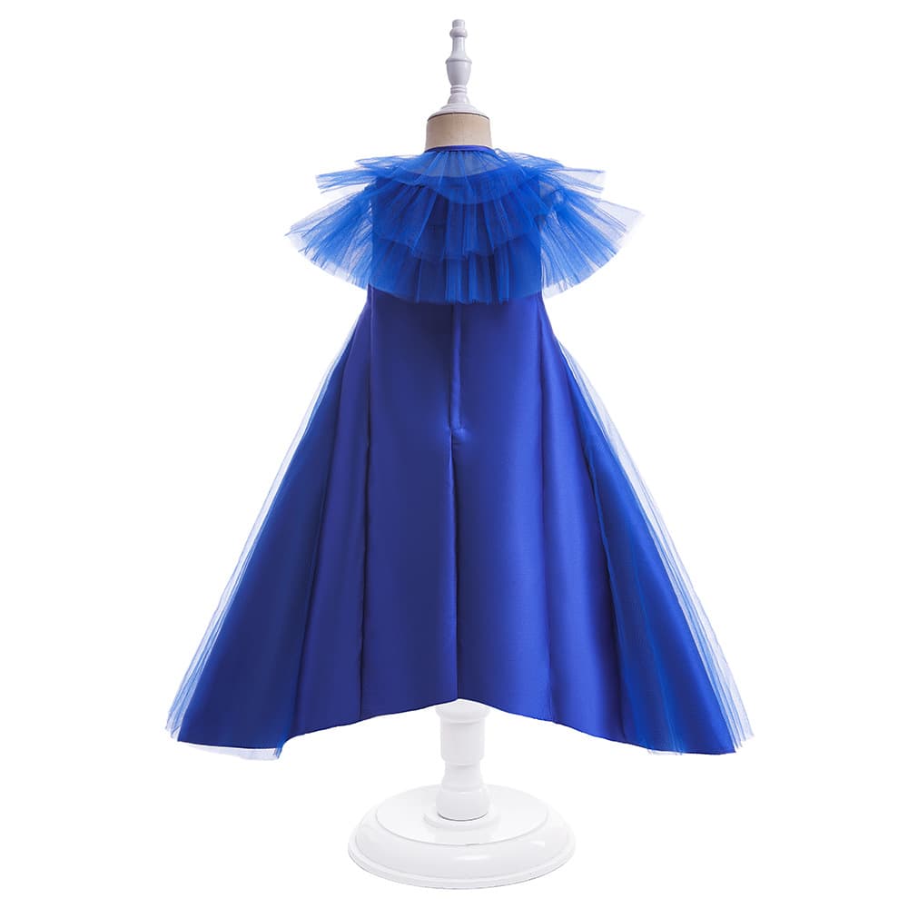 Girls Formal Dress Host Spring Satin Cape Princess Dress Flower Girl Cute Little Girl Piano Performance Costume