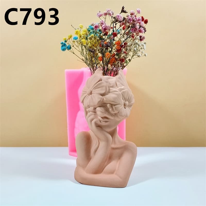 Scandinavian Style Ins Vase Silicone Mold DIY Handmade Home Indoor Stereo Decorative Ornaments C793