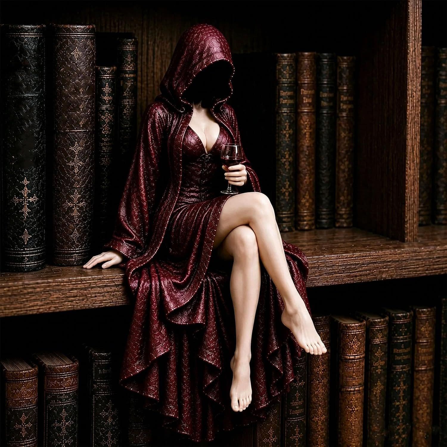 New Cross-Border Product: Mysterious Lady Holding Gothic Resin Craft