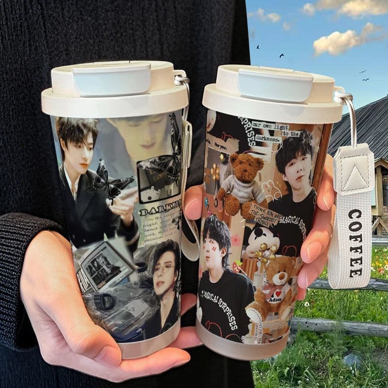 Yan Liu Yuning Handsome Merch Thermos Cup Figure Merch High Appearance Stainless Steel Student Attractive Straw