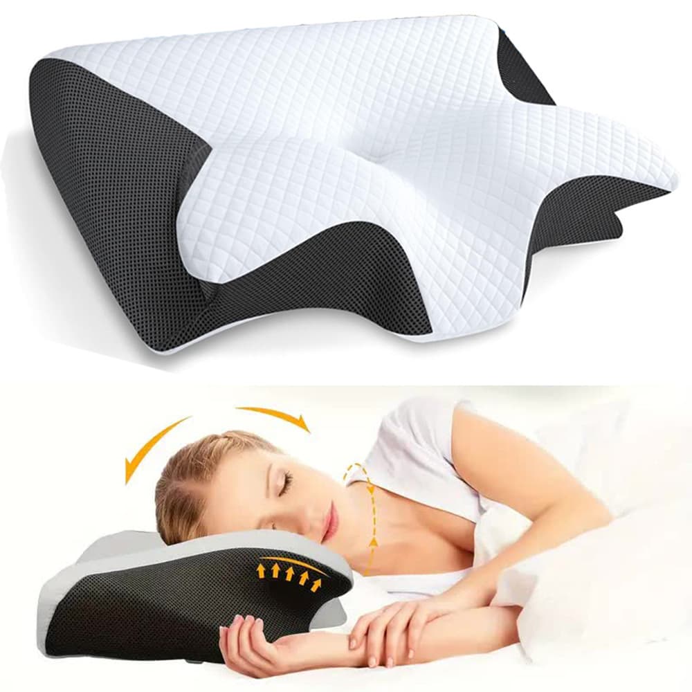 Cross-border Amazon horn butterfly pillow, neck support pillow, fast-rebound memory foam cervical pillow