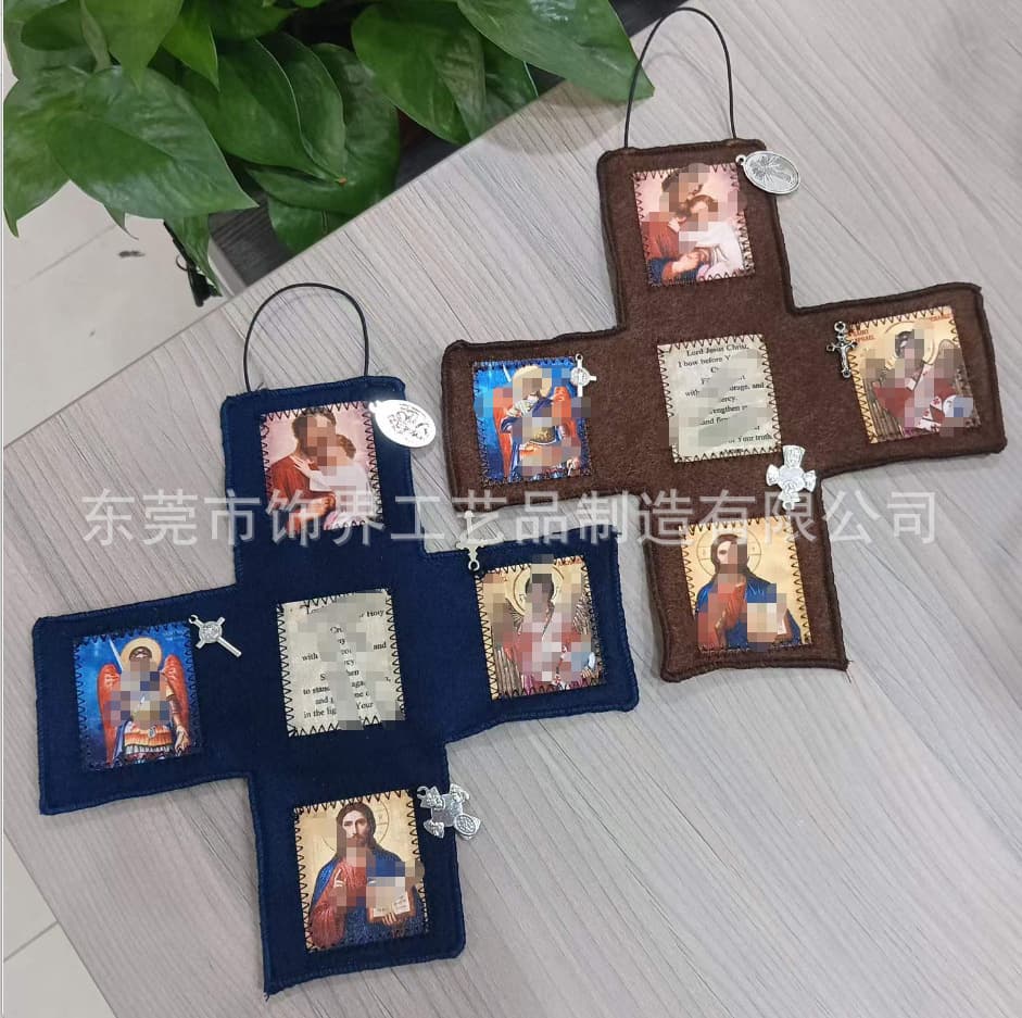 In Stock Cross-Border New Product Catholic Pocket Shrine Folding Mini Ornament Fabric Decoration