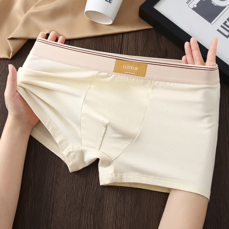 Men's Underwear Pure Cotton Antibacterial Boxer Briefs for Teens, Breathable Boxer Shorts for Boys, Summer Underpants