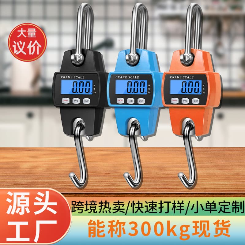 300kg Electronic Hanging Scale Portable Electronic Weighing Crane Scale Small Spring Hook Hand Gram Scale