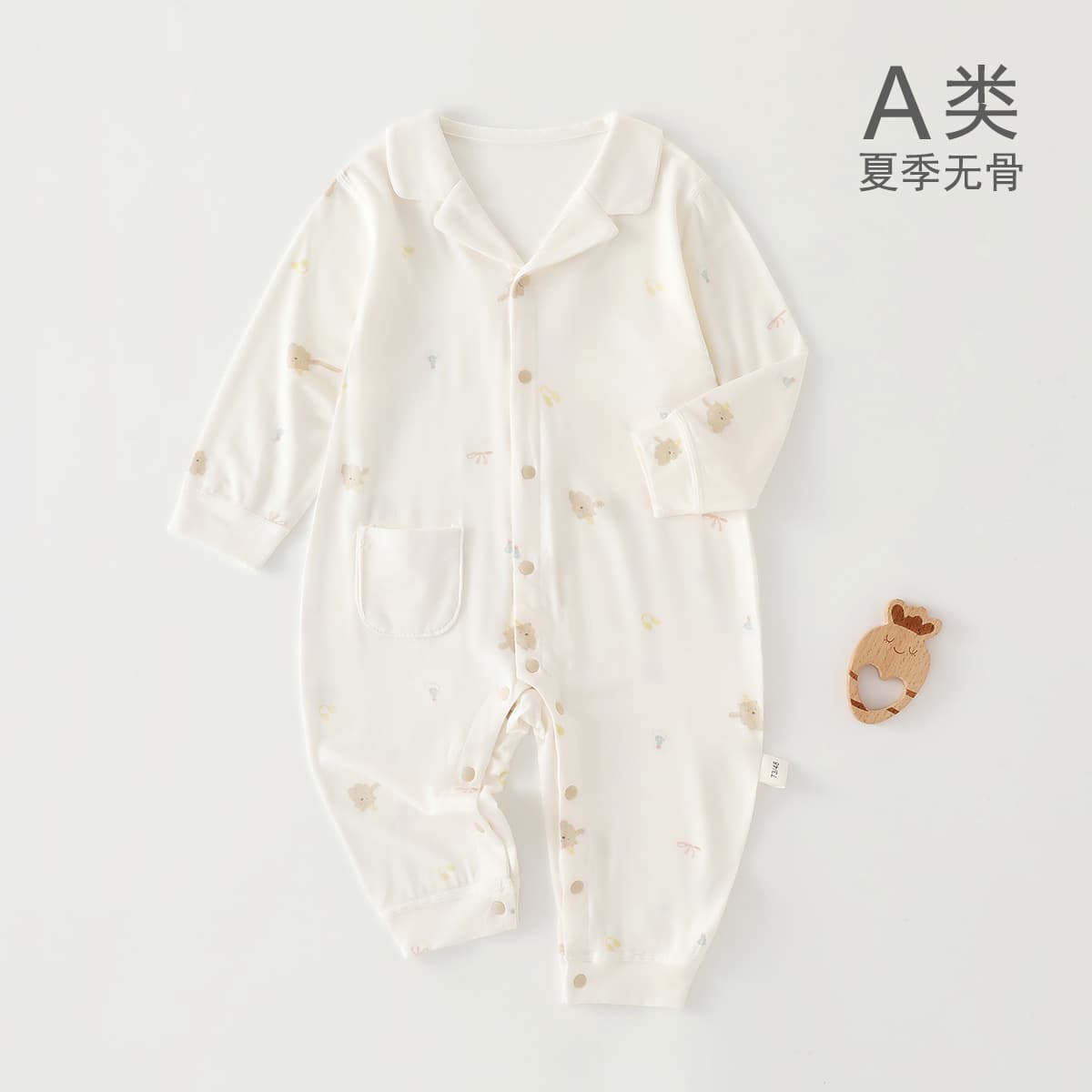 Baby jumpsuit, summer clothes, thin pure cotton lapel, newborn summer clothes, newborn baby clothes, air-conditioned clothes