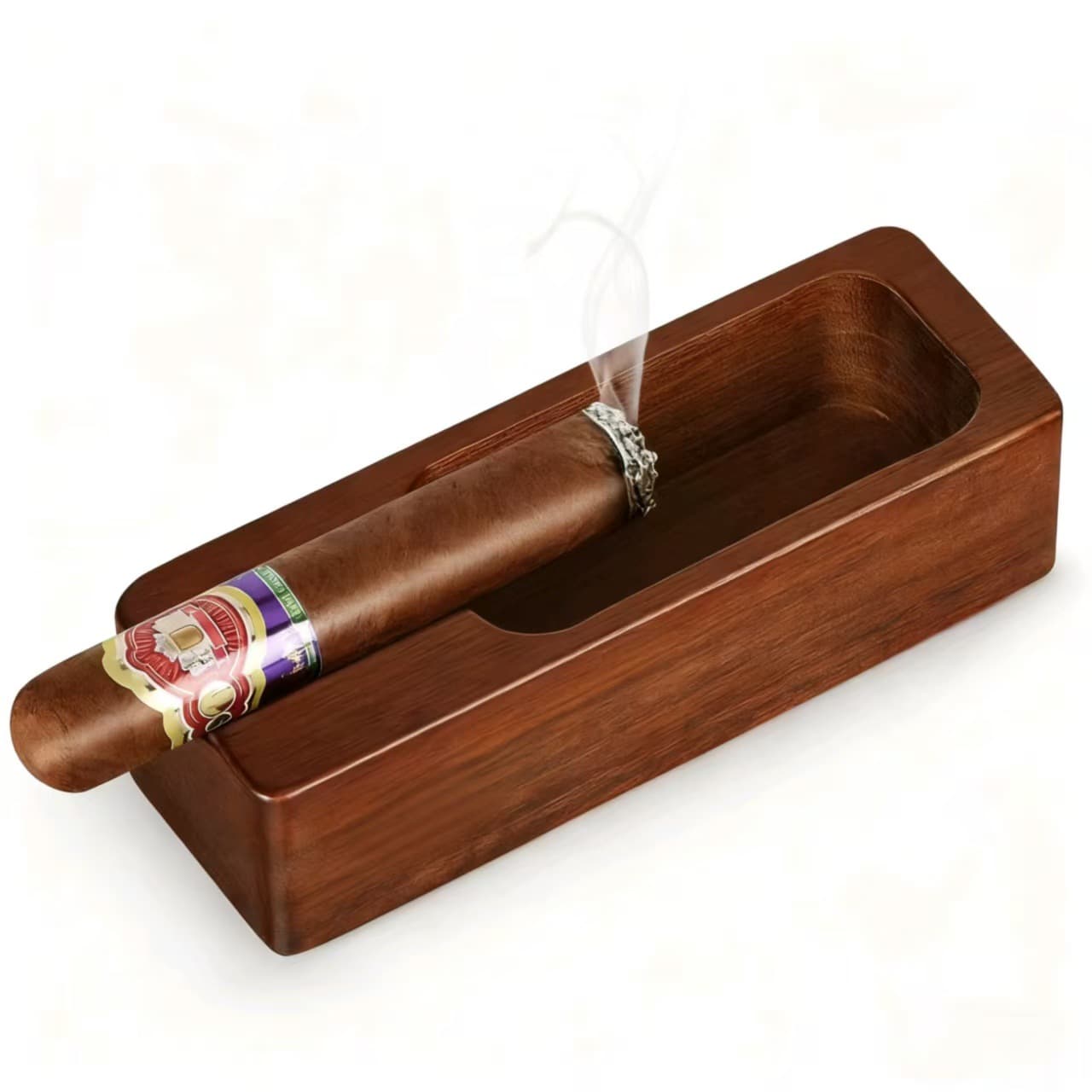 Cross-border Wooden Ashtray Living Room Cigarette Ash Storage Box Cigar Tray Rectangular Solid Wood Ashtray