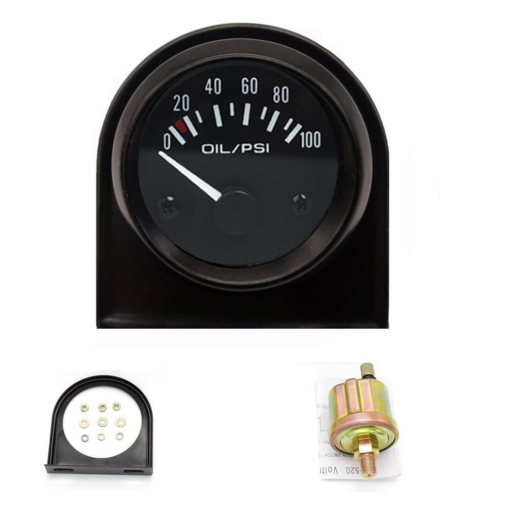 12V Universal Car Modification Gauge 52MM Automotive Oil Pressure Gauge PSI