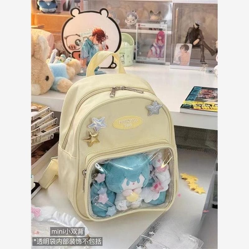 Japanese-style Mini Transparent Ita Bag 10cm Backpack for Women, Instagrammable Convention Backpack for College Students