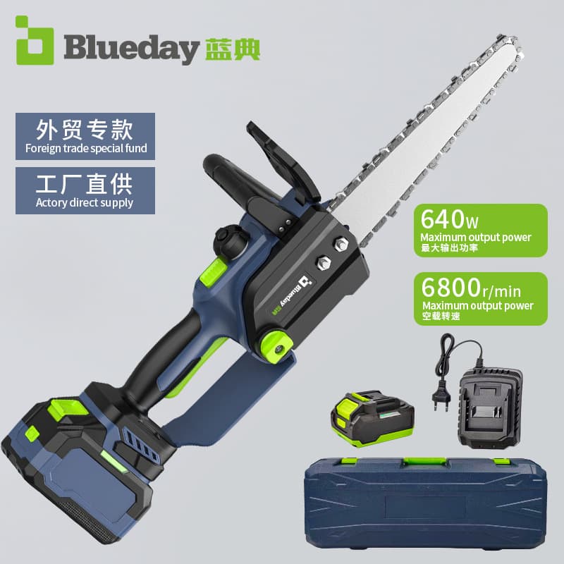 High-Power Brushless Lithium-Ion Cordless Chainsaw 12-Inch Portable Rechargeable Electric Saw for Logging, Pruning, Gardening Tools