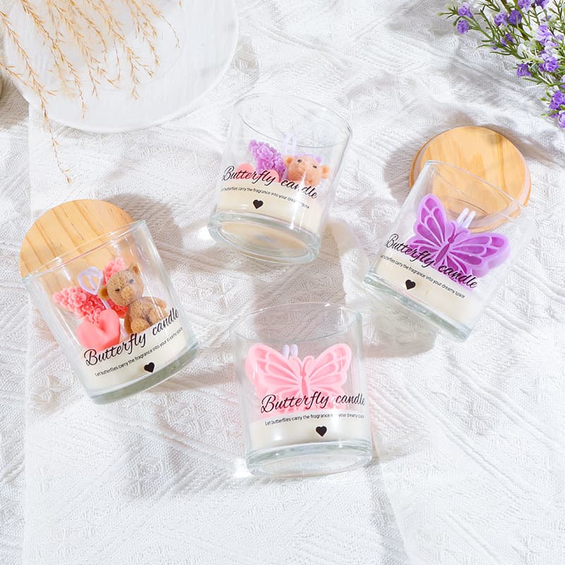 Trendy Cute Bear Candle Cup Creative Butterfly Ambiance Aromatherapy Cross-Border Wholesale Scented Candle Cup