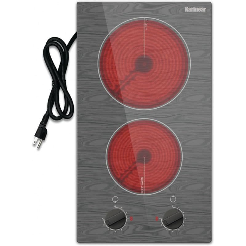 Karinear Electric Cooktop 2 Burners, 110v Portable Electri S
