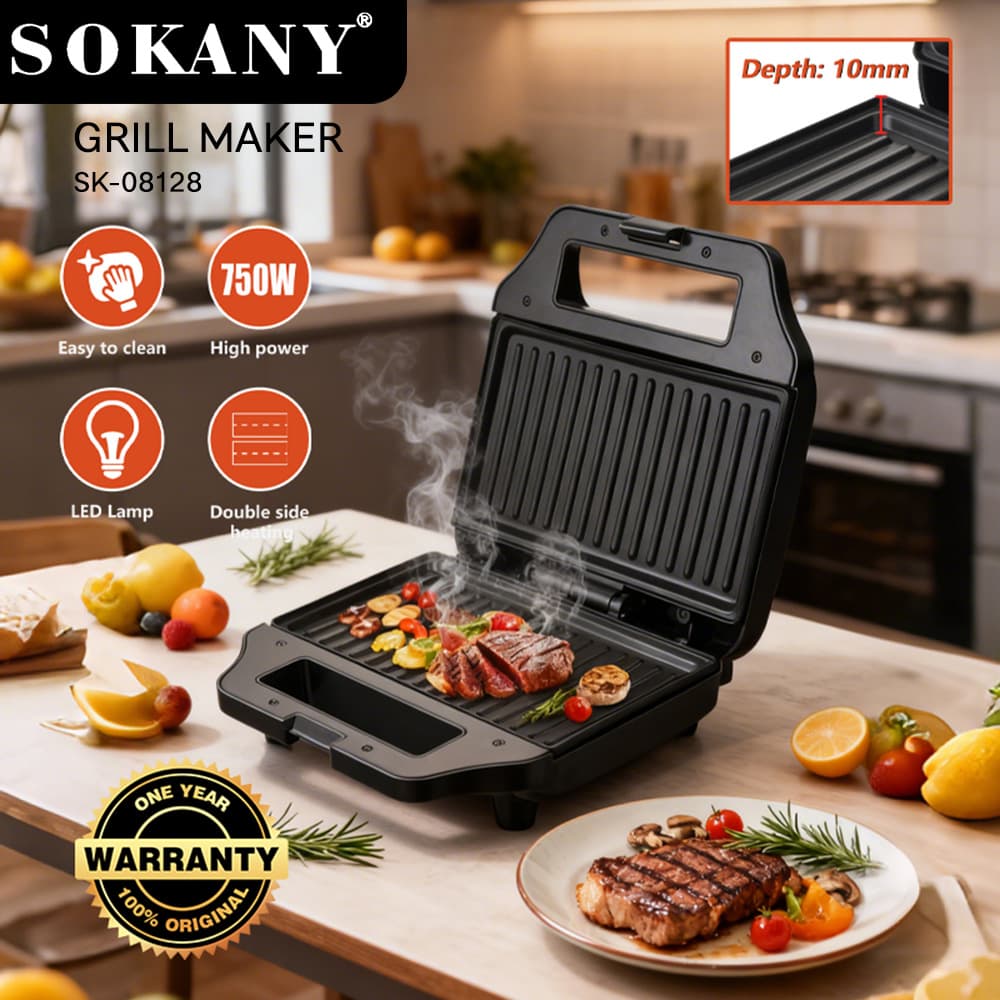 Cross-border household steak machine double-sided heating non-stick frying machine Panini machine breakfast barbecue machine