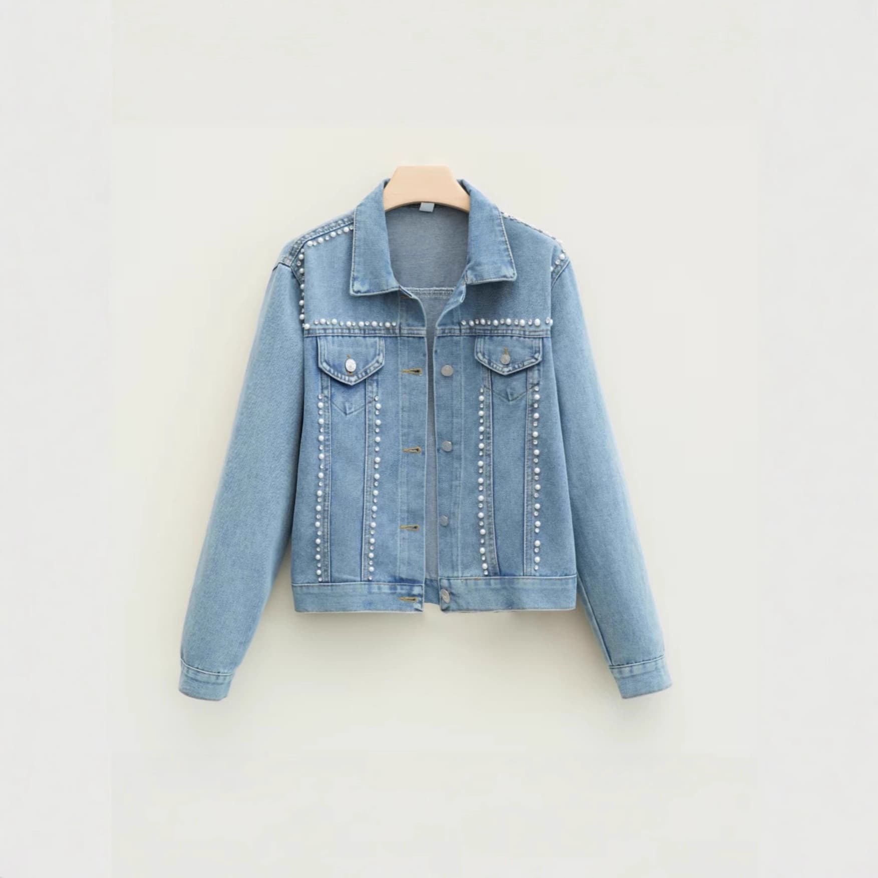 Amazon AliExpress new cross-border foreign trade European and American diamond denim jacket women's casual heavy industry beaded jacket