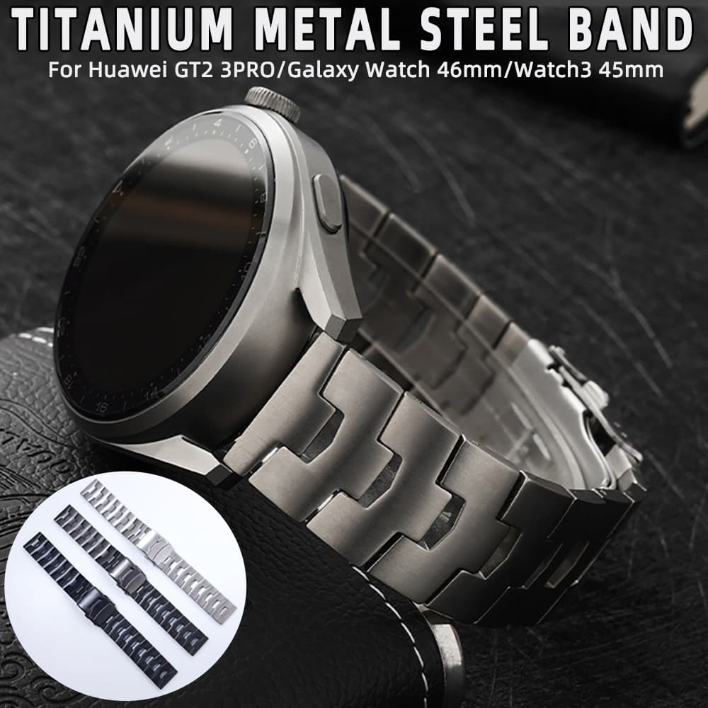 Titanium Metal Watch Band Compatible with Huawei Samsung Watch GT2 GT3 Pro 22mm Oracle Titanium Band In Stock