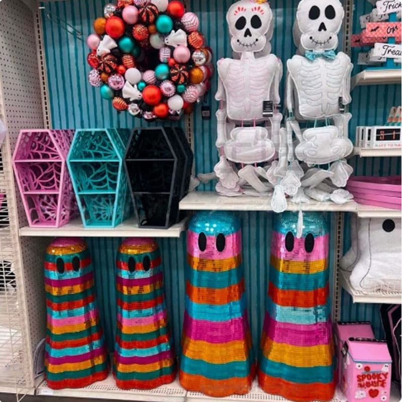 Cross-border new rainbow colored ghosts standingnext resin rainbow colored ghosts