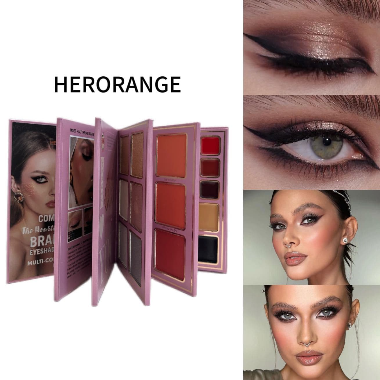 HERORANGE Book-shaped Makeup Palette 78 Colors Shimmer Matte Highlighter Contour Multifunctional Eyeshadow Palette Cross-border Cosmetics