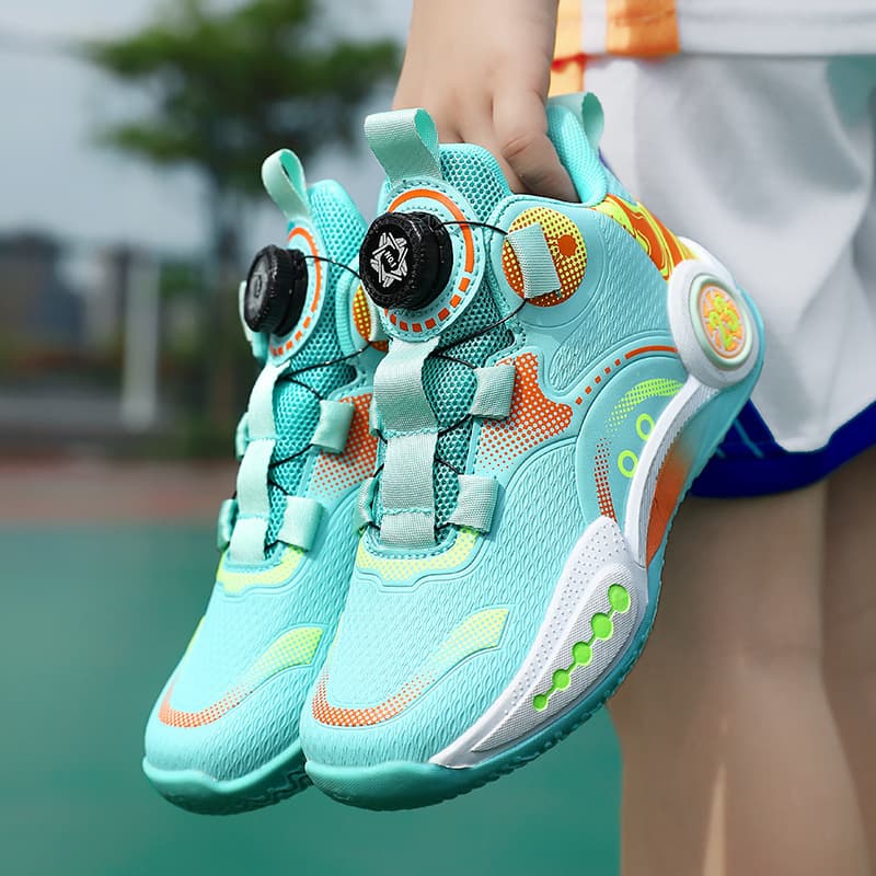Button Sneakers Professional Kids Basketball Shoes with Squeaky Sound Friction Leather Upper Sports Shoes Autumn Youth Boys' Shoes