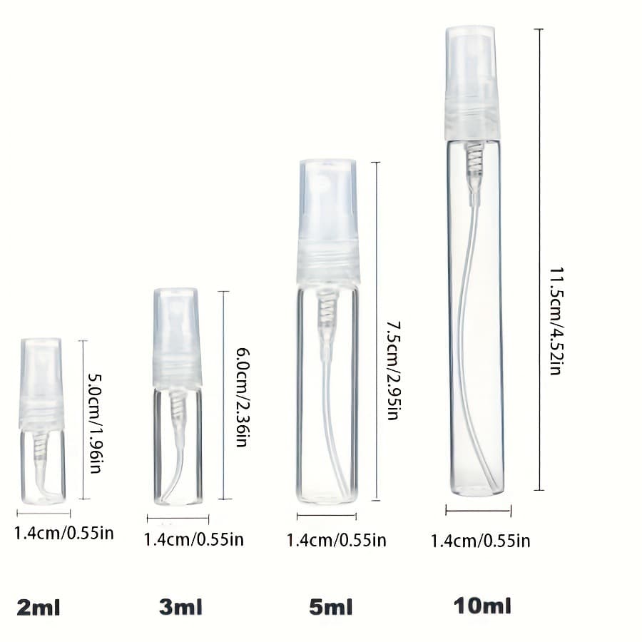 2ml 3ml 5ml 10ml Refillable Perfume Sample Bottle Glass Spray Bottle Travel Trial Size