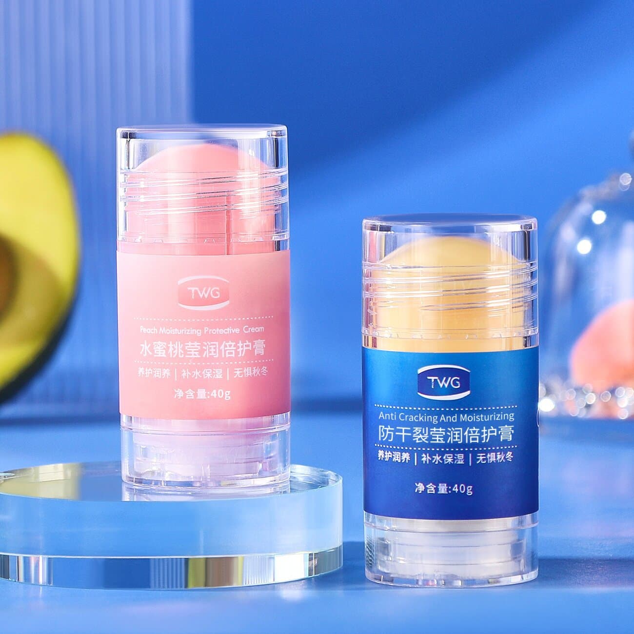 TWG White Vaseline Radiance Double Protection Balm Anti-Dryness, Autumn and Winter Peach Double Protection Cream Crack Moisturizing Skin Cream Double Protection