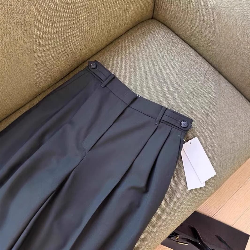Italian Fine Wool Straight-Leg High-Waisted Slimming Pants For Women Recommended By D Closed-Eye Entrance No Dividers