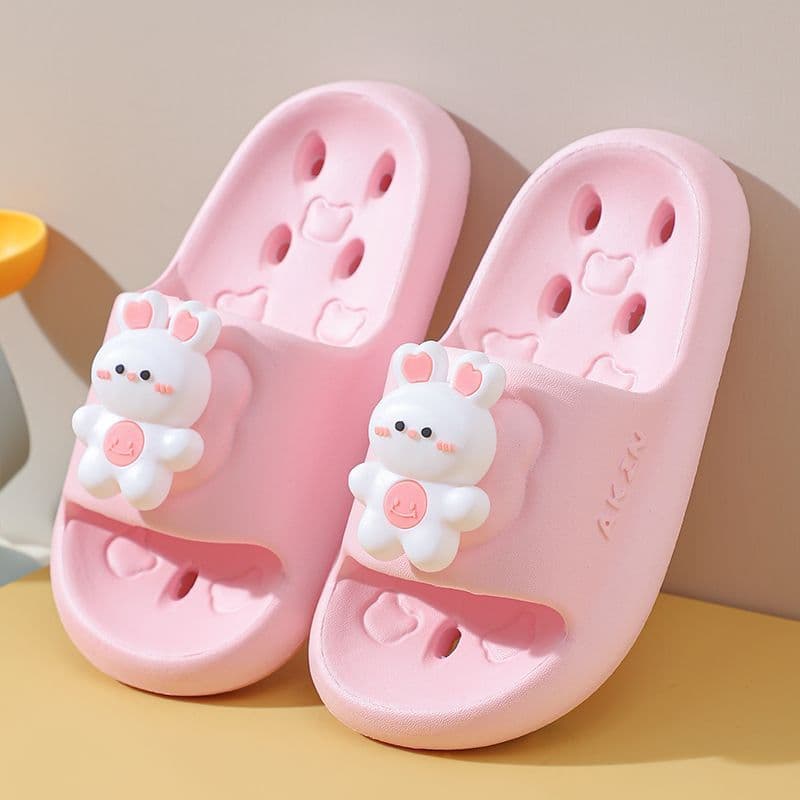 Children's Bath Slippers for Girls, Small and Medium-Sized Kids, Eva Slip-On Slippers, Casual Home Bathroom Non-Slip Hollow Sandals