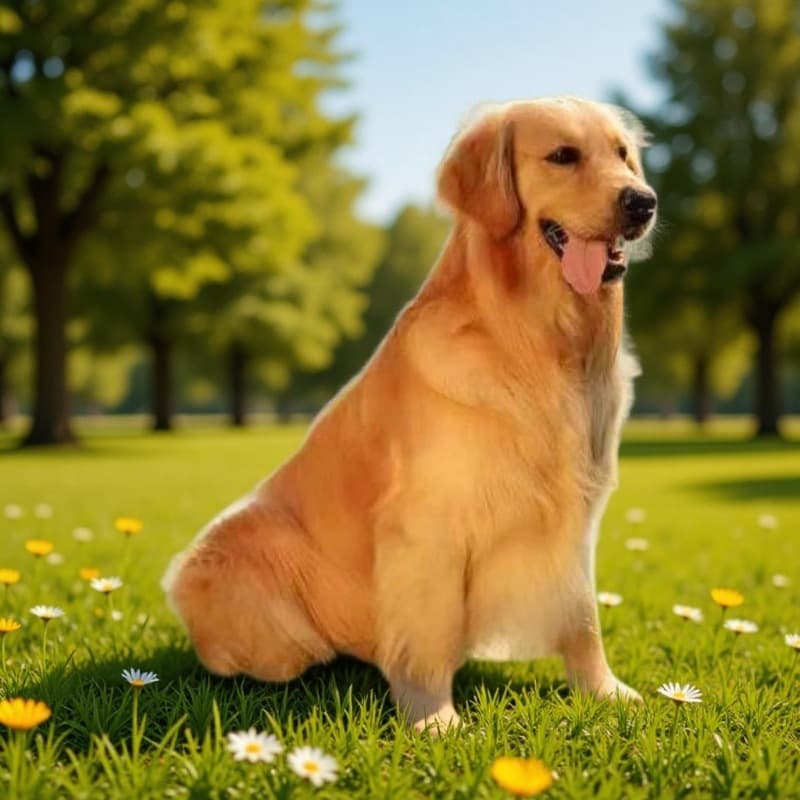 Purebred Golden Retriever puppy, live puppy, pet dog, live animal, double pedigree, large-framed guard dog, large breed dog