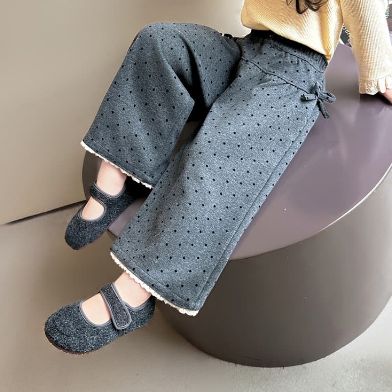 Girls' Autumn Polka Dot Straight Pants 2026 New Children's Pants Spring and Autumn Style Fashionable Girls' Sports Pants