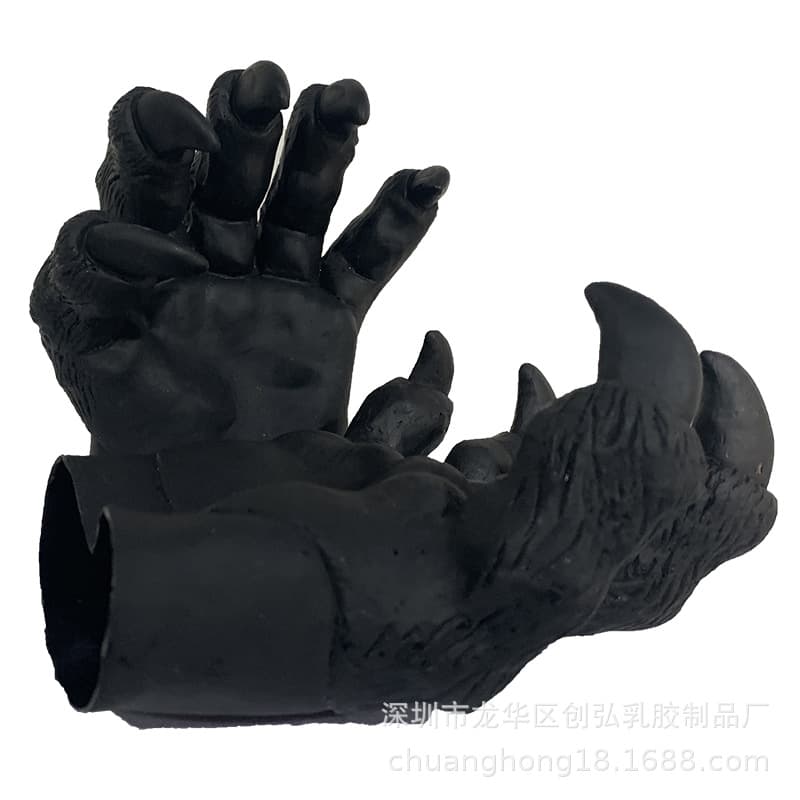 2026 Halloween New Cosplay Party Prop Set Horror Cosplay Black Bear Chimpanzee Latex Gloves