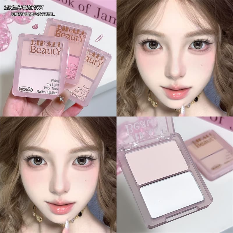 DIKALU Matte Highlighting Powder Contouring All-in-one Palette Shadow Face Face Brightening Depression Blush Palette Two-Color Ins