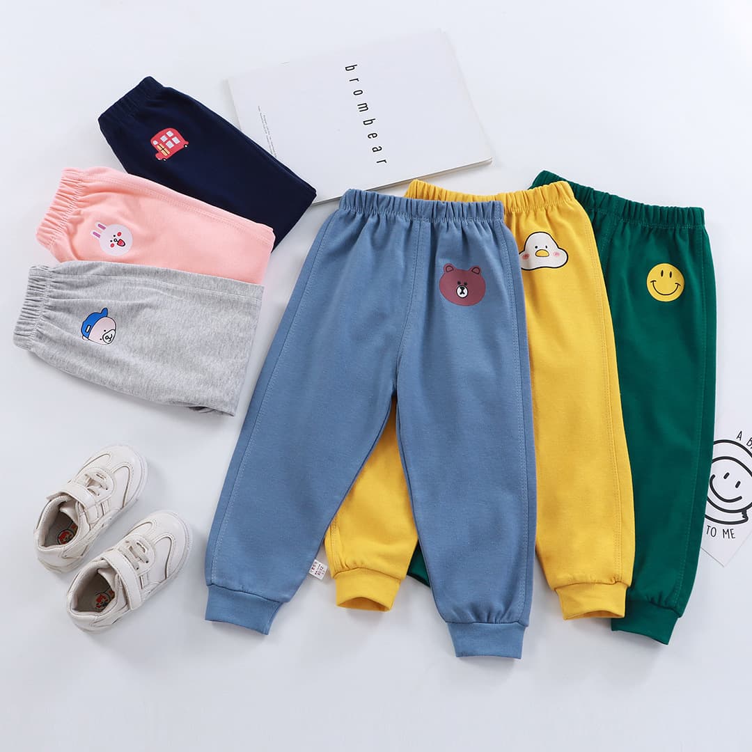 Children's Summer Pure Cotton Casual Pants for Boys and Girls, Thin Style, Trendy Sportswear