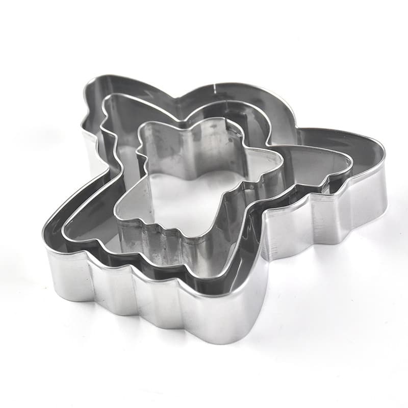 Christmas Series Angel Cookie Cutter 3-Piece Set Stainless Steel Biscuit Mold Cake Baking Mold Cookie Fondant Tool
