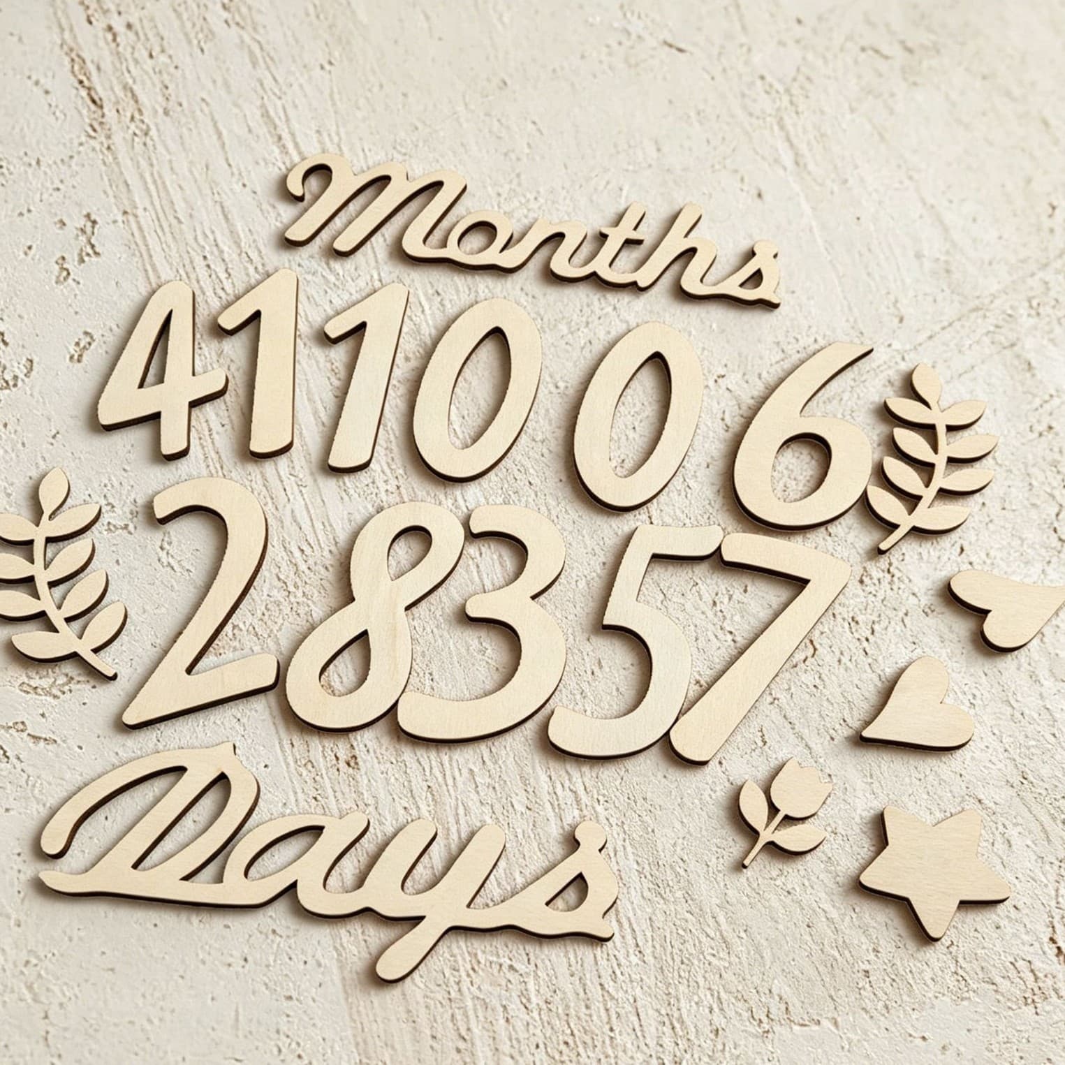 Wooden Baby Growth Calendar Months Days 12 Month Full Moon Digital Photography Ins Style Baby Development Tracker Wooden Board
