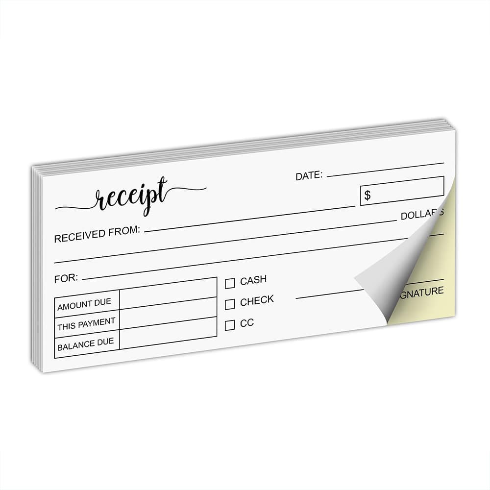 Amazon English thank you receipt book white yellow two-part carbon-free sales copy invoice book