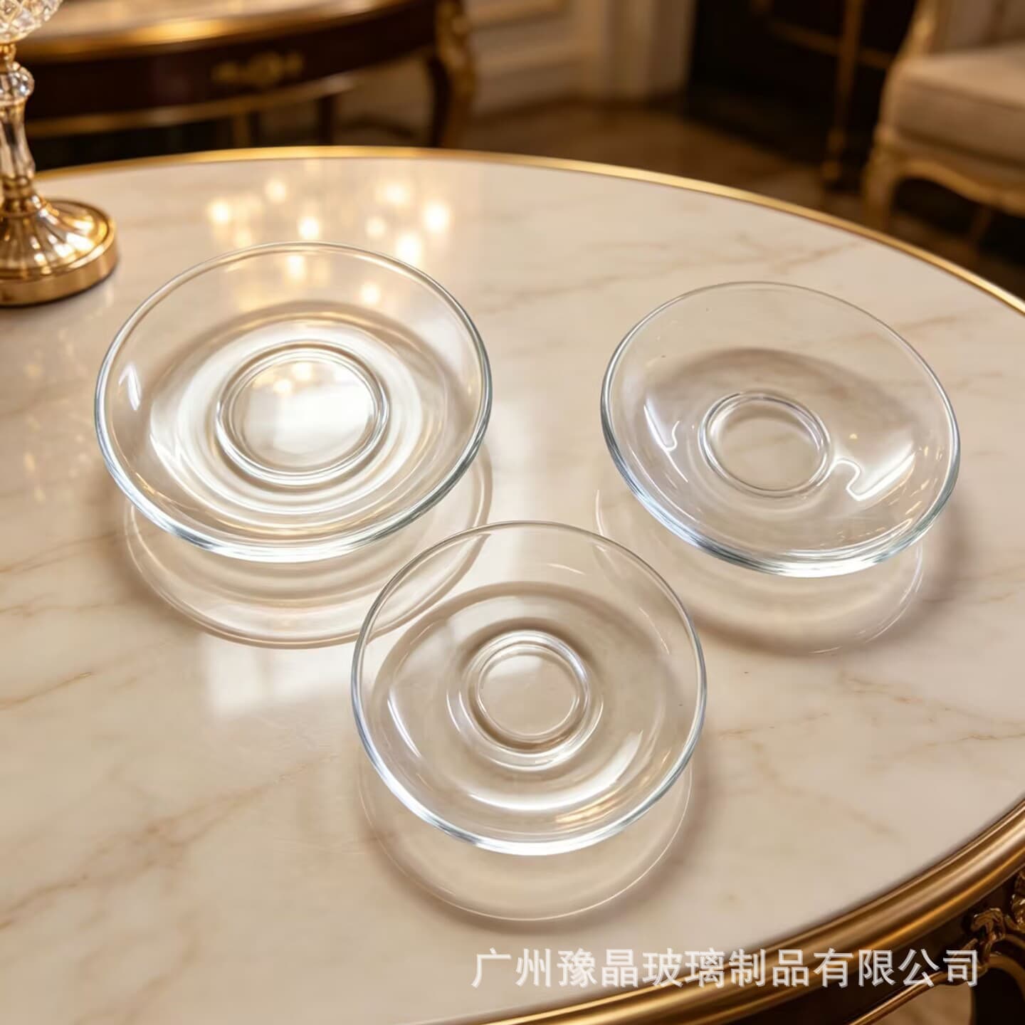 Yujing Bar KTV Snack Plate Commercial Creative Thickened Glass Fruit Plate Snack Dish Internet Celebrity Dried Fruit Plate