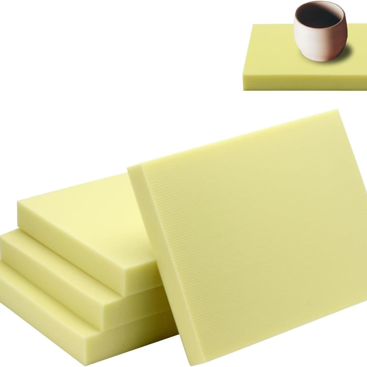 15.7-inch square pottery foam pads for pressing large sponge pottery molds.