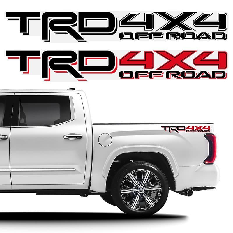 Pickup truck stickers TRD 4x4 off-road decals suitable for Toyota Tacoma Tundra body modification stickers 2-piece set