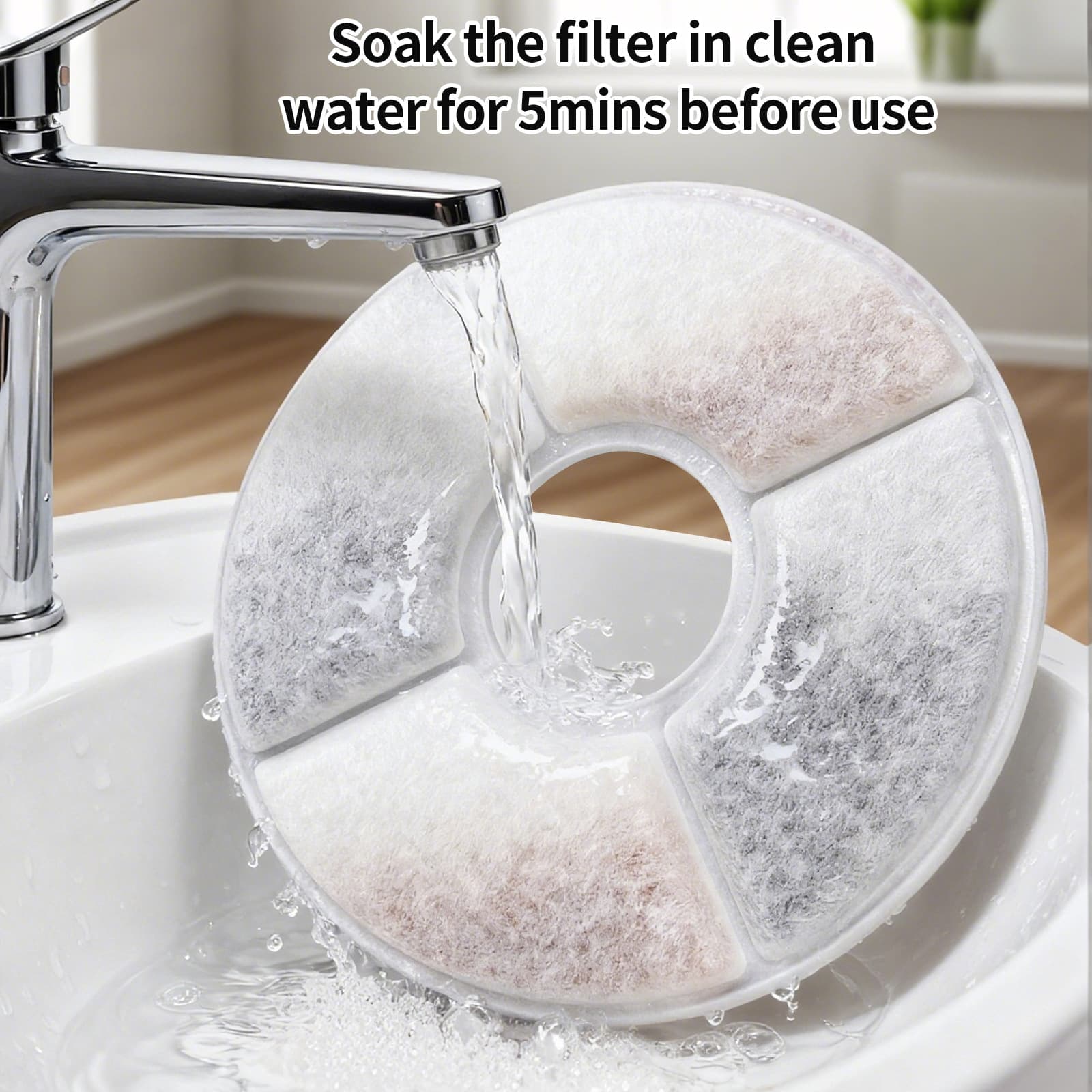 Cross-Border Pet Water Dispenser Filter Cotton Pads Accessories Cat and Dog Water Dispenser Activated Carbon Multi-Layer Filter Cotton Supplies