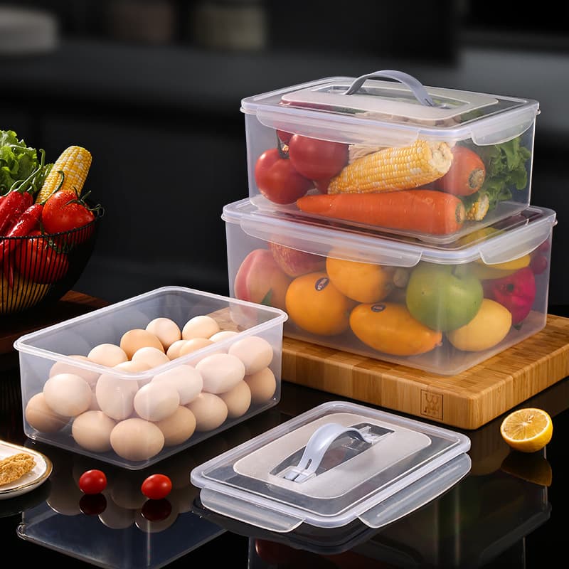Food Storage Box Vegetable Crisper Freezer Fruit Divider Organizer Meat Refrigerator Food Container