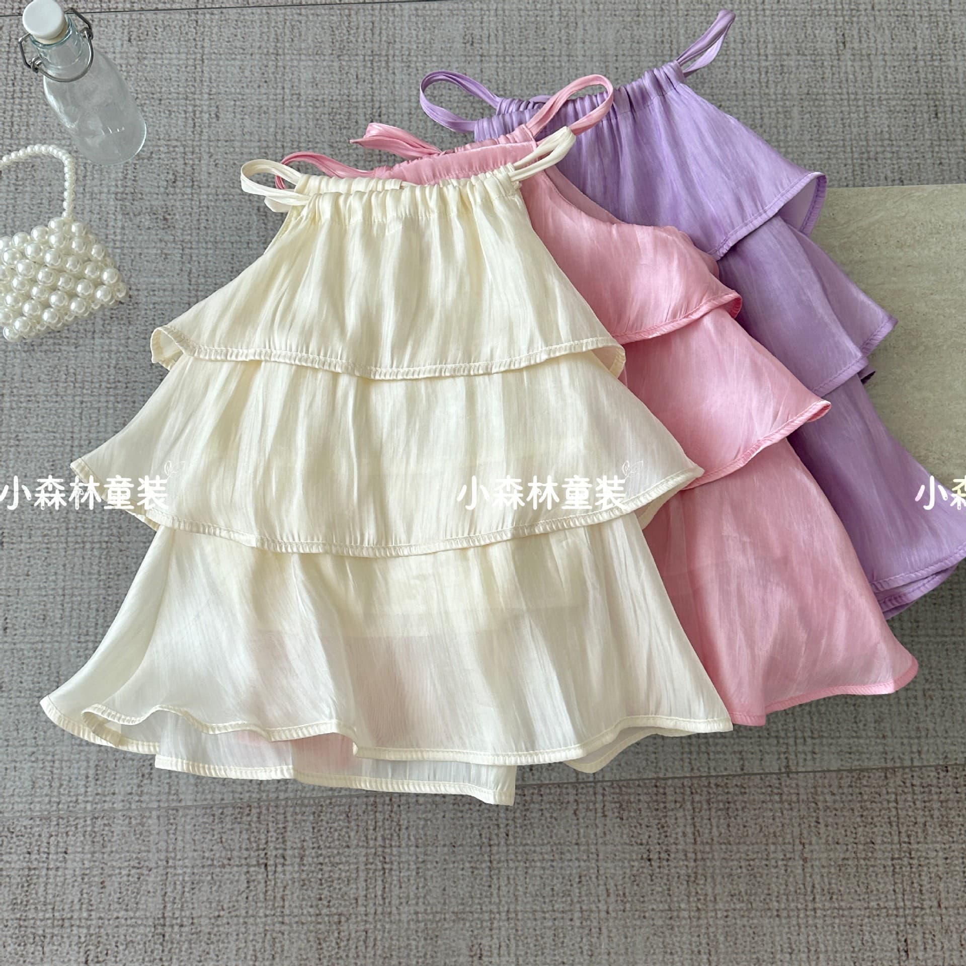 Girls' Suspender Dress, Little Girl's New Summer Style Princess Beach Dress, Sweet and Cute Suspender Dress for Baby Girls