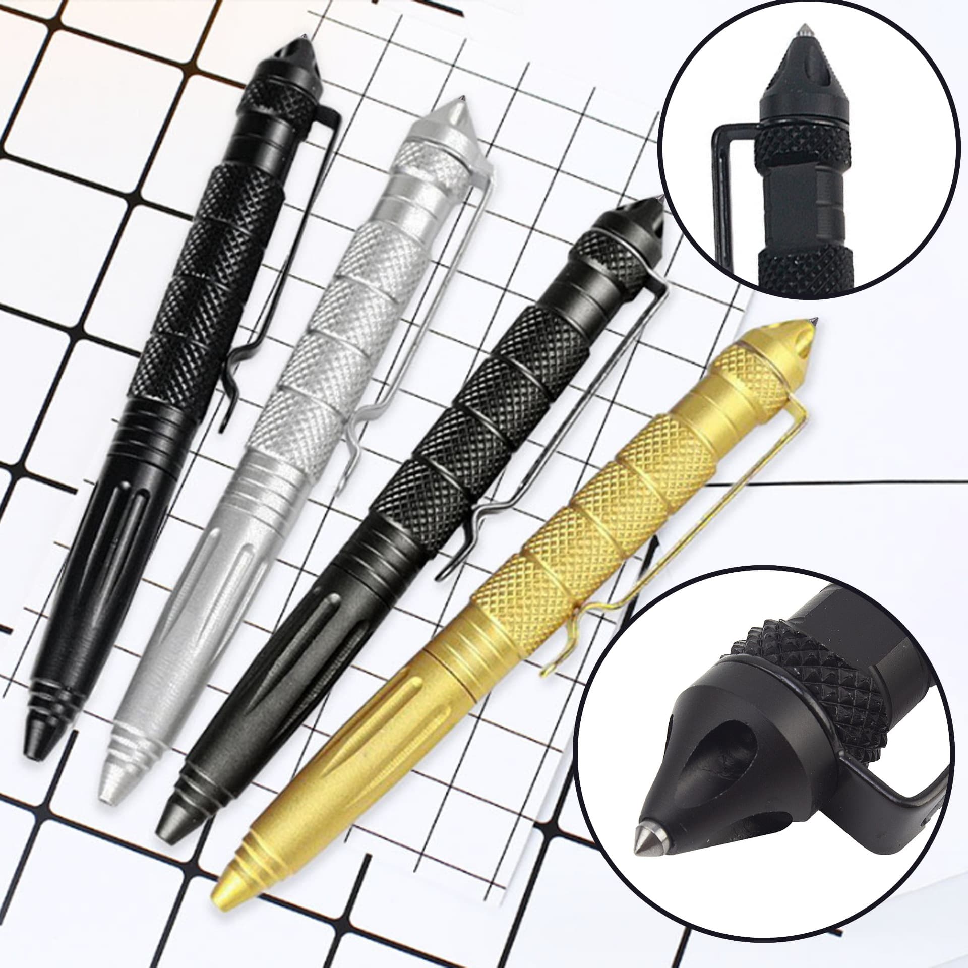 B2 Tungsten Steel Tip Tactical Defense Pen for Outdoor Self-Defense, EDC Multi-functional Special Forces Pen, Outdoor Window Breaking Survival Signature Pen