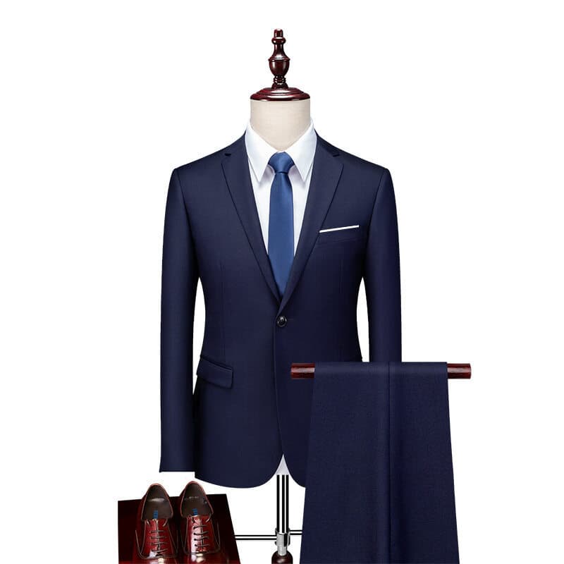 Men's Business Suit Set Slim Fit Formal Suit Groom Best Man Wedding Tuxedo Jacket