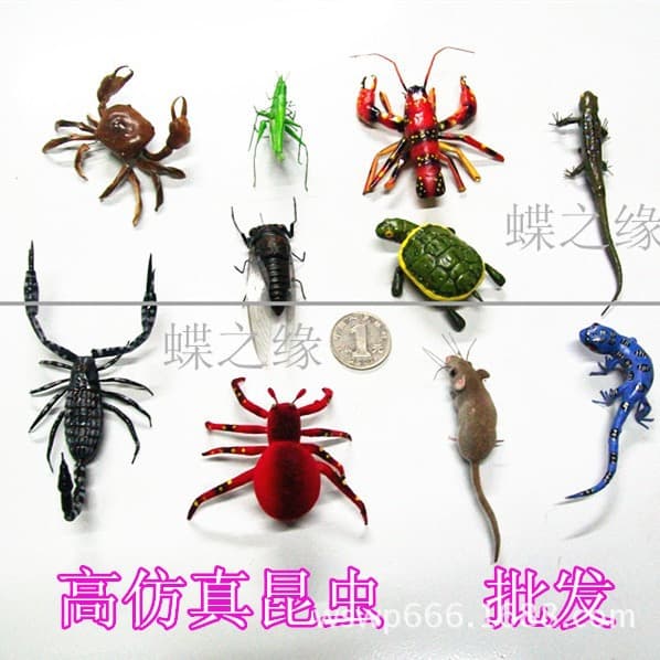 Simulated insects scorpion/lobster/crab/mouse/gecko/lizard/spider/small turtle/cicada/large beetle